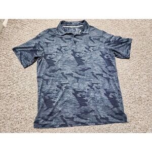 Walter Hagen Polo Shirt Mens Navy Gray Camo 11 Majors Golf L